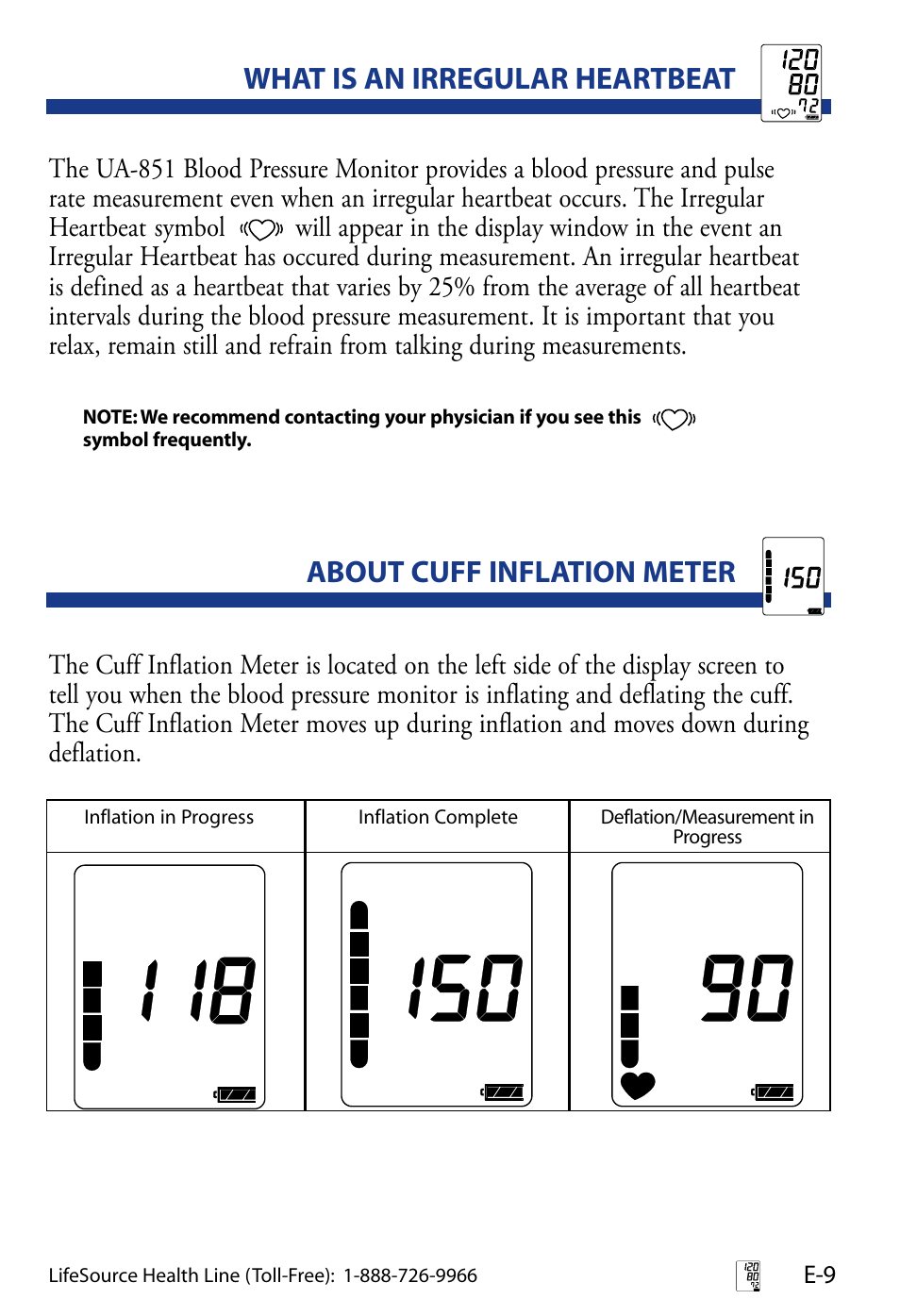 Err cuf p-3 | LifeSource UA-851 User Manual | Page 12 / 27