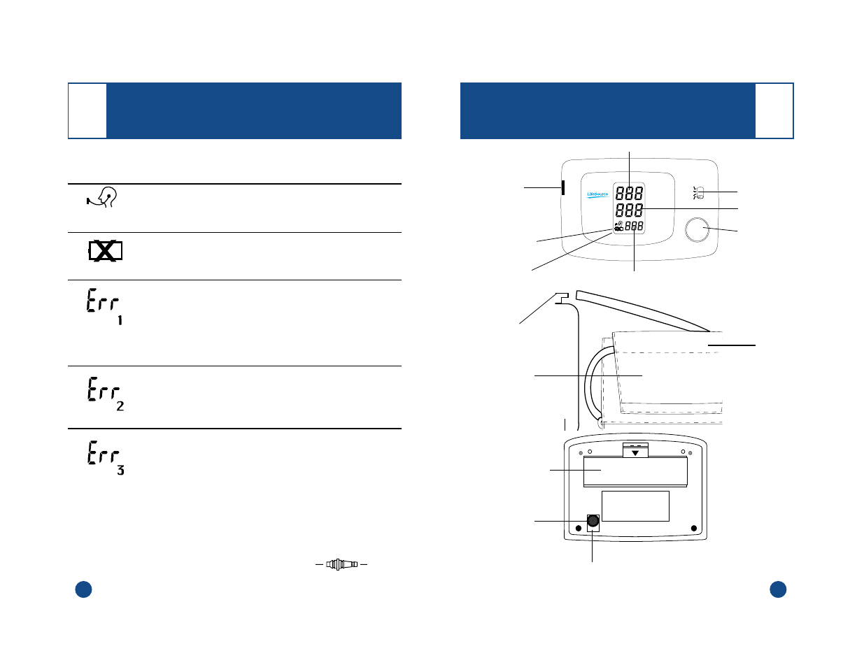 Monitor components, What display symbols mean | LifeSource UA-767 User Manual | Page 3 / 11