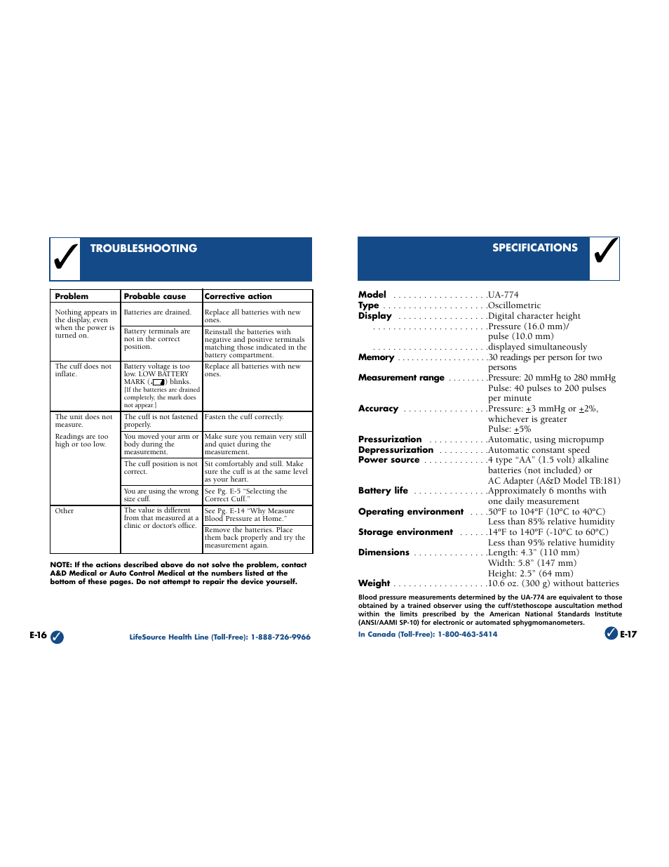 LifeSource UA-774 User Manual | Page 10 / 11