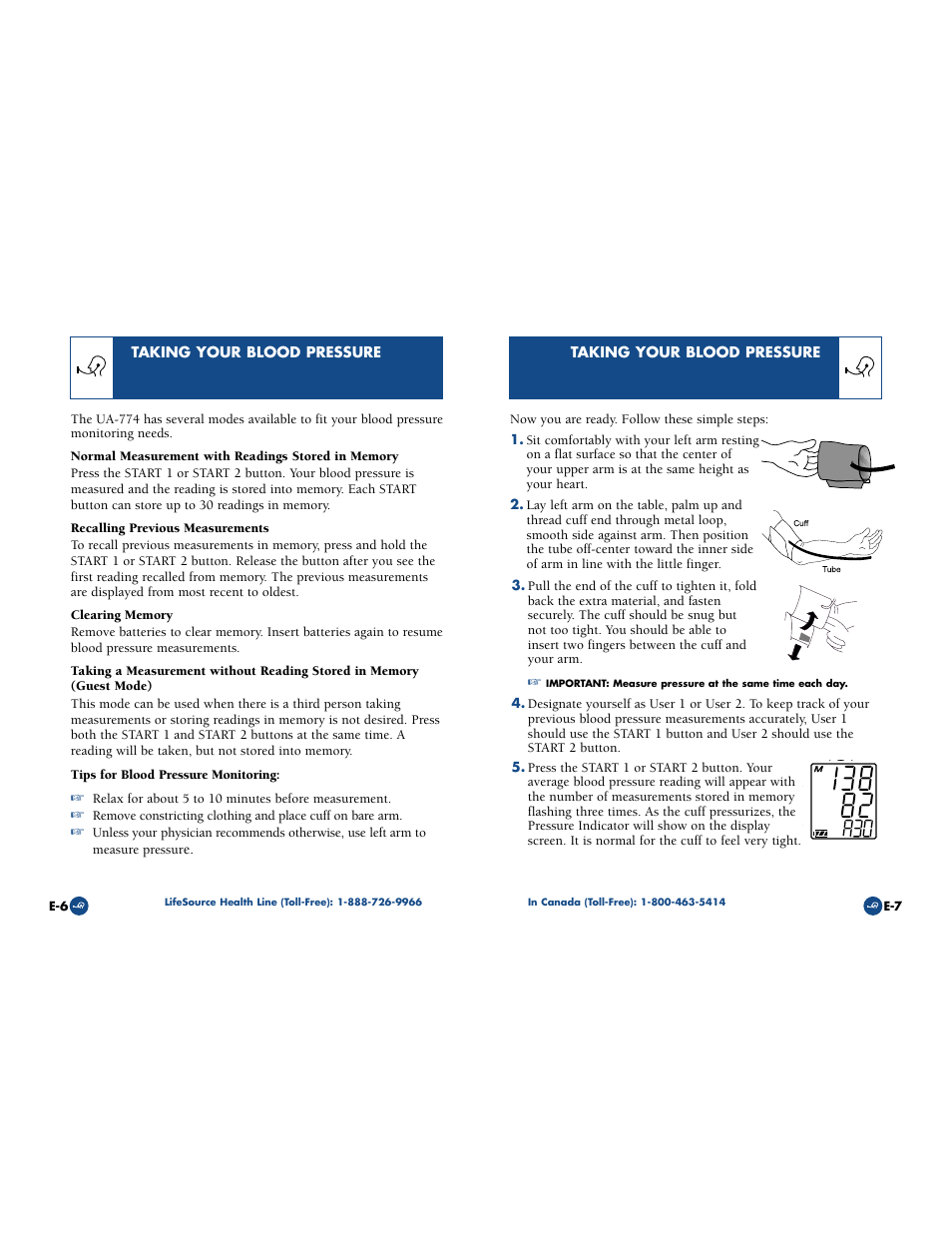 LifeSource UA-774 User Manual | Page 5 / 11