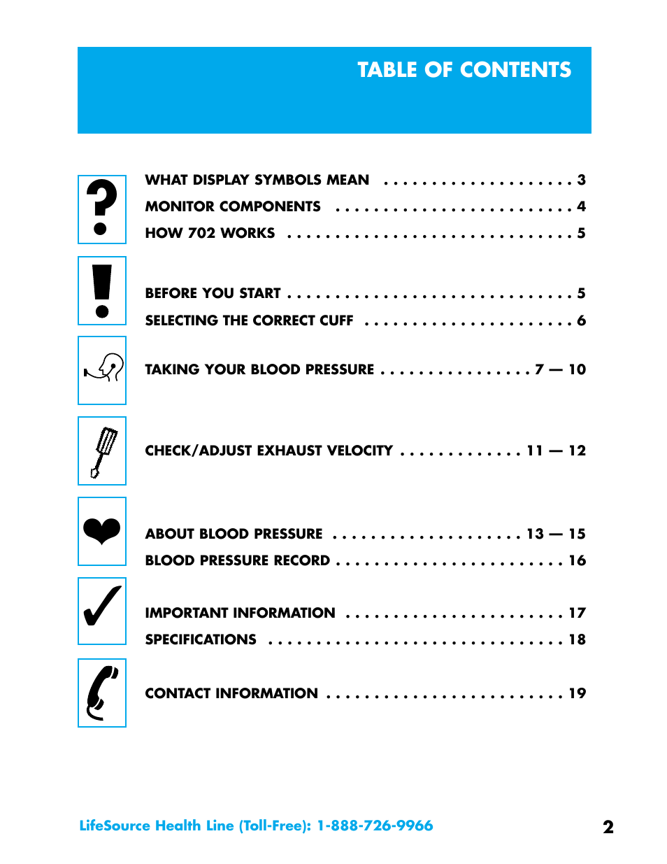 LifeSource UA-702 User Manual | Page 2 / 20