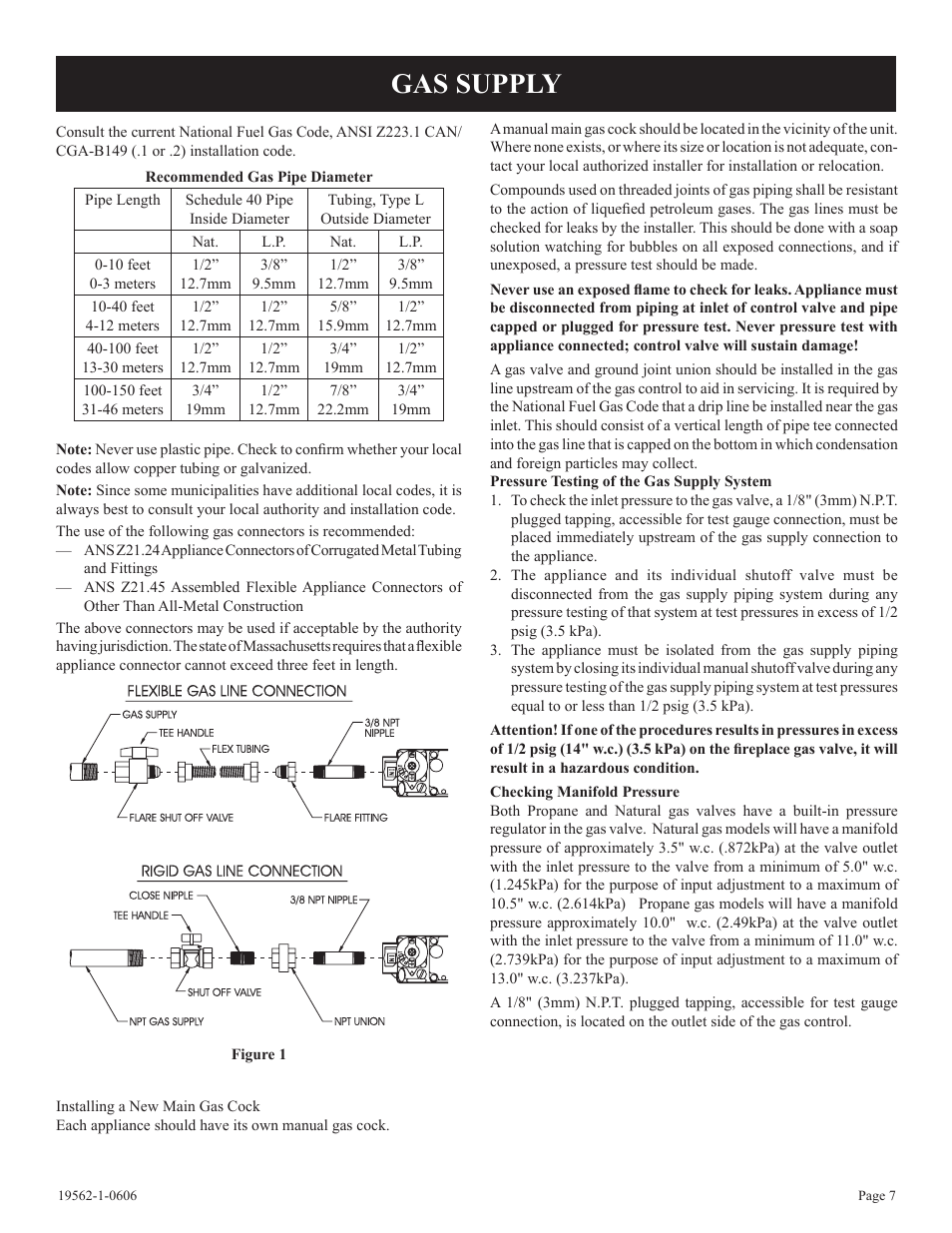 Gas supply | Langley/Empire DV-40E-5 User Manual | Page 7 / 20