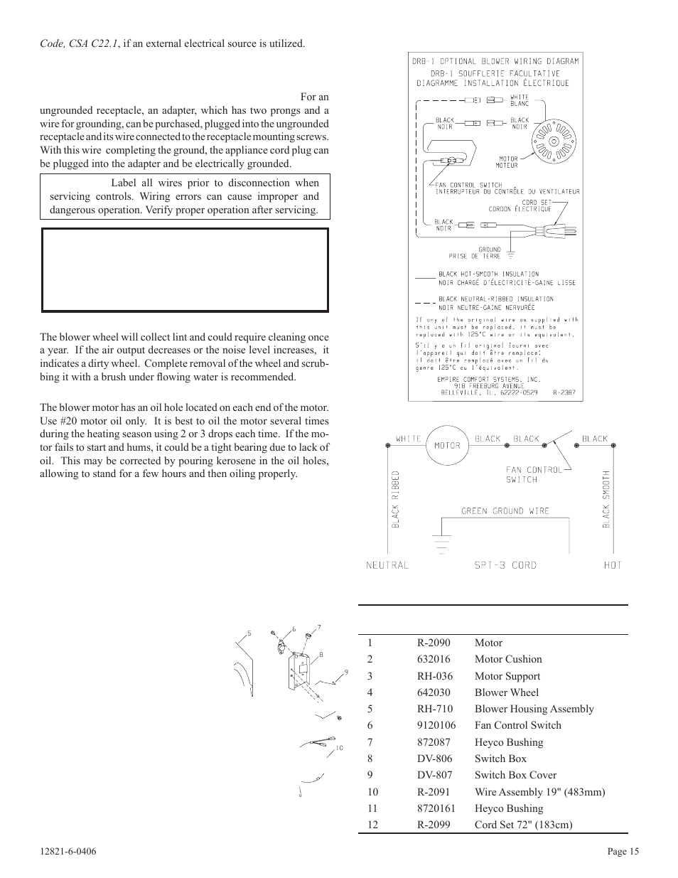 Langley/Empire RH-25-6 User Manual | Page 15 / 16