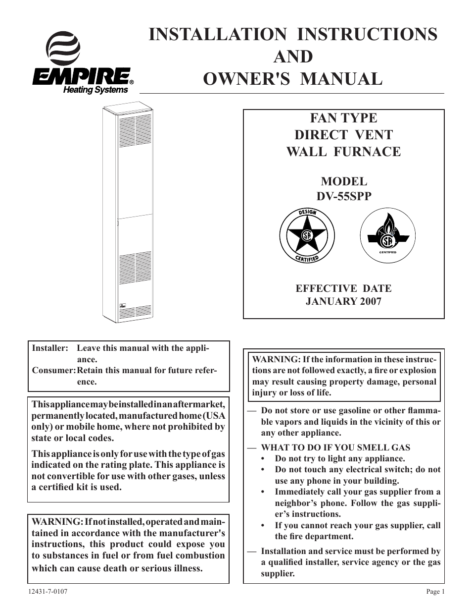 Langley/Empire DV-55SPP User Manual | 20 pages
