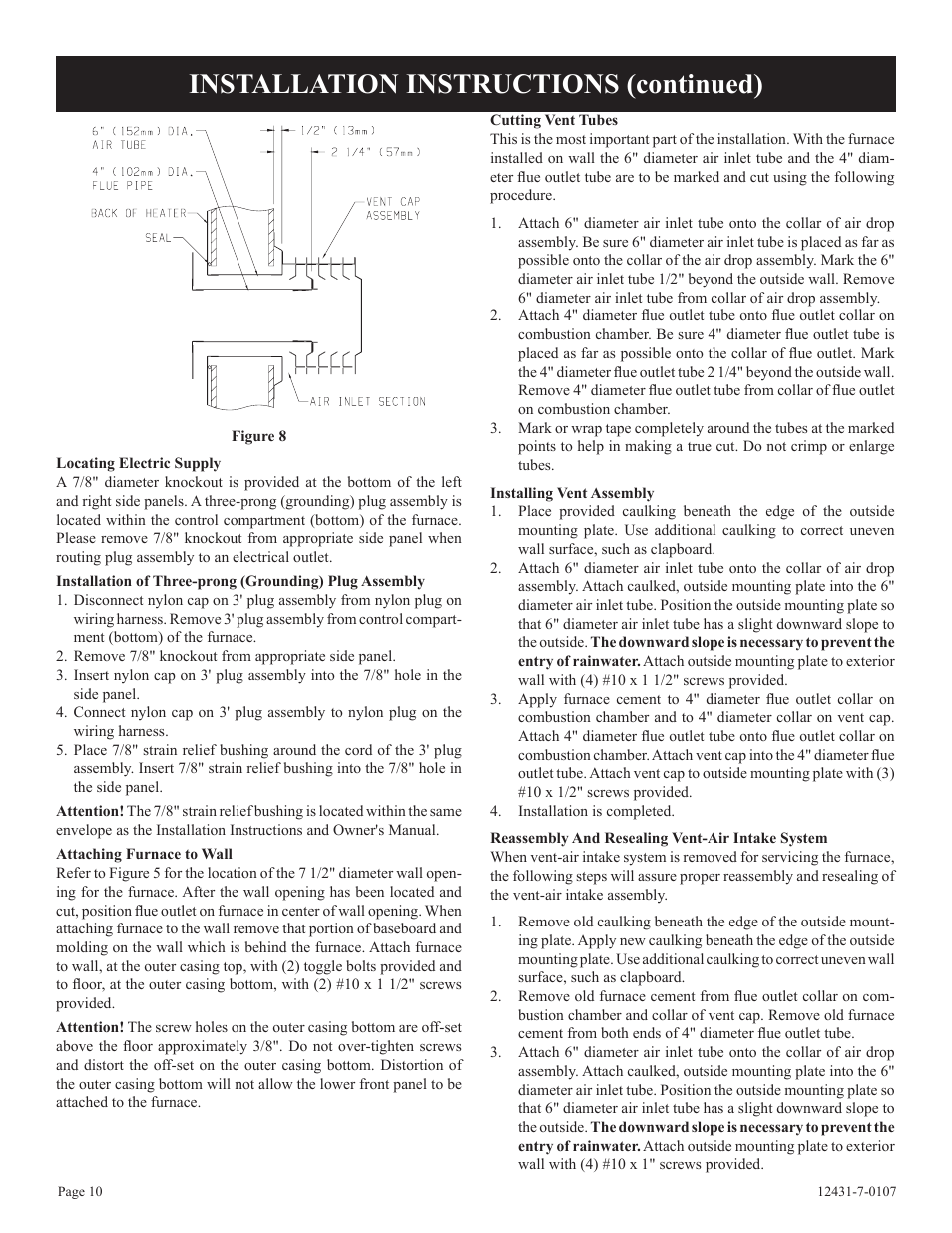 Installation instructions (continued) | Langley/Empire DV-55SPP User Manual | Page 10 / 20