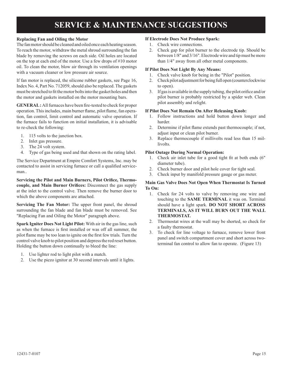 Service & maintenance suggestions | Langley/Empire DV-55SPP User Manual | Page 15 / 20