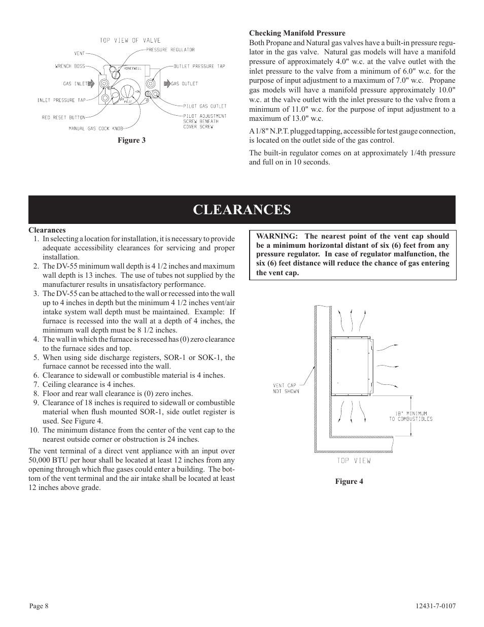 Clearances | Langley/Empire DV-55SPP User Manual | Page 8 / 20