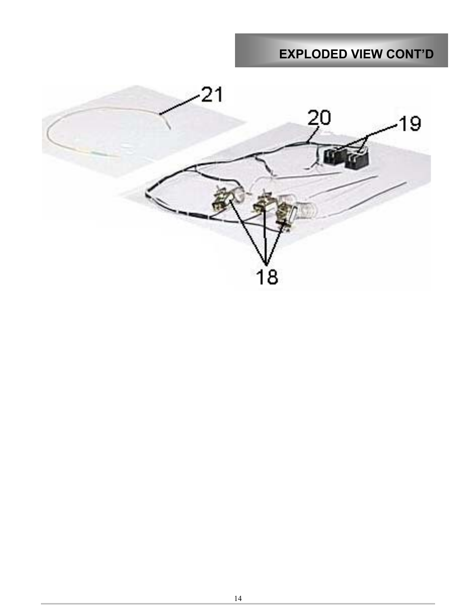 Wiring harness | Lang Manufacturing CLGPB-36A-S User Manual | Page 14 / 17