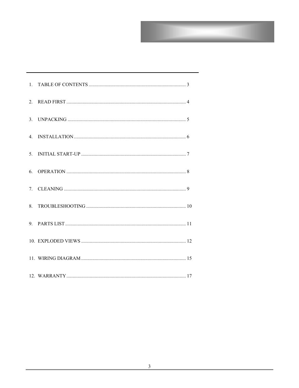 Lang Manufacturing CLGPB-36A-S User Manual | Page 3 / 17