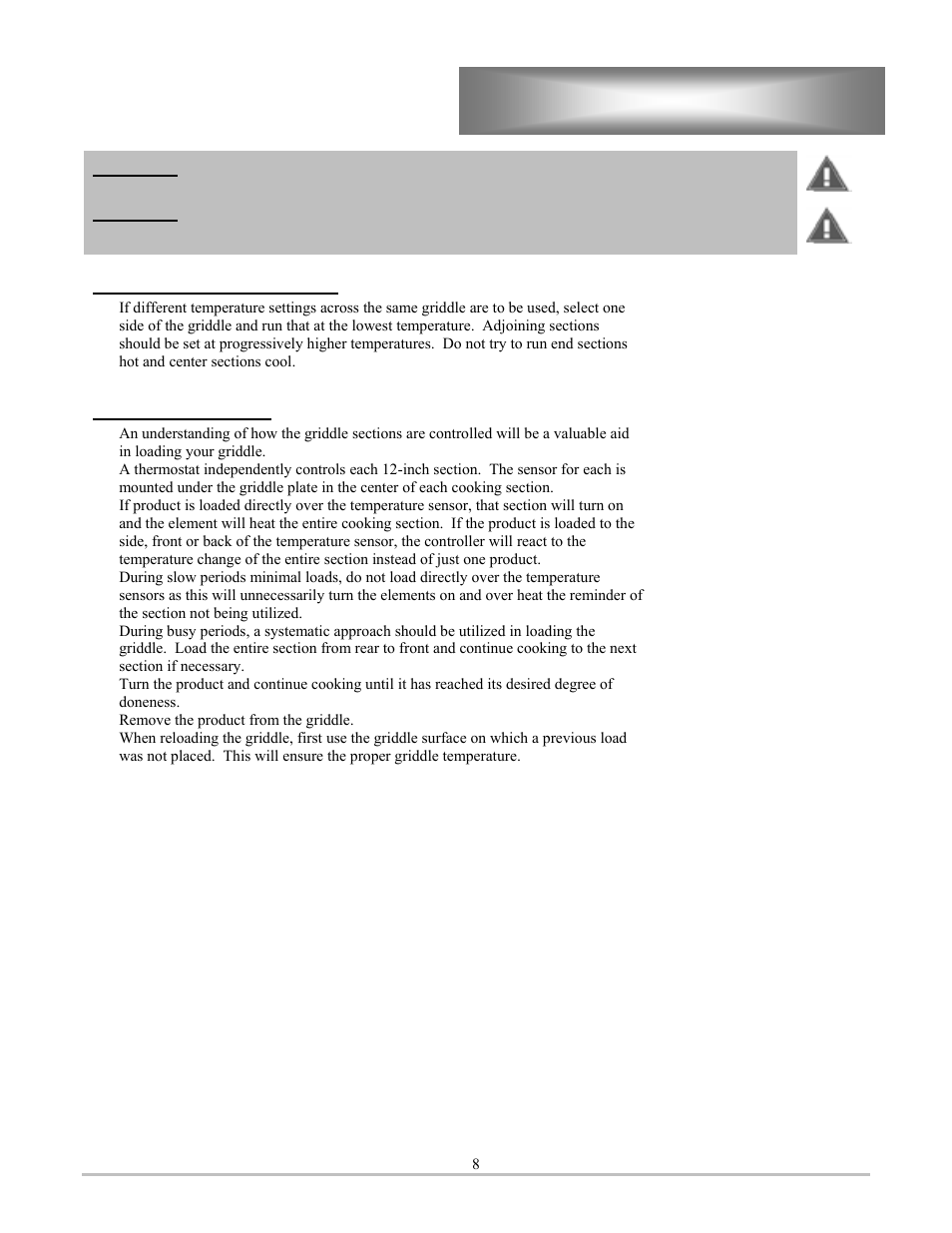Operation | Lang Manufacturing CLGPB-36A-S User Manual | Page 8 / 17