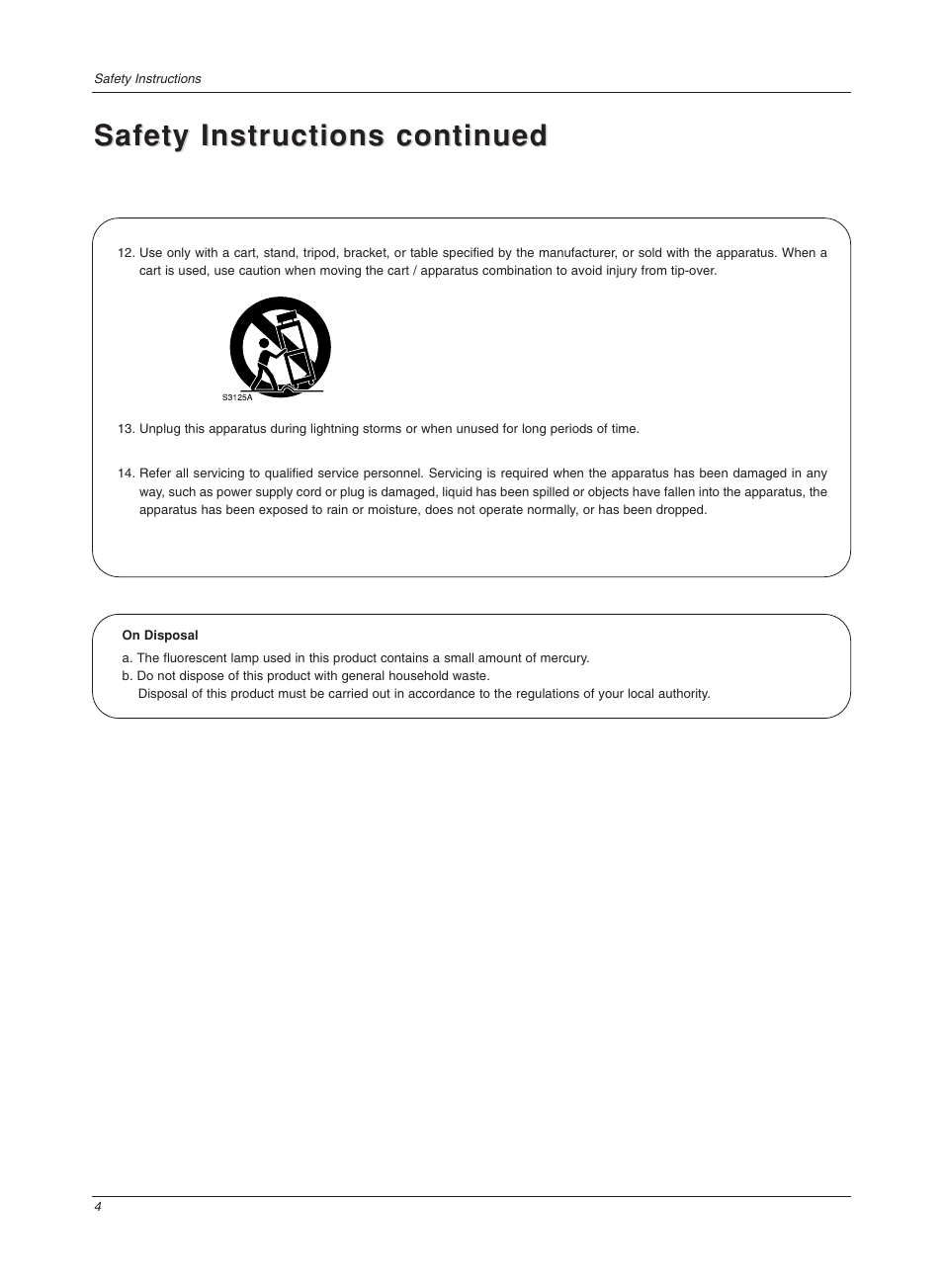 Safety instructions continued | LG Z20LA7R User Manual | Page 4 / 28