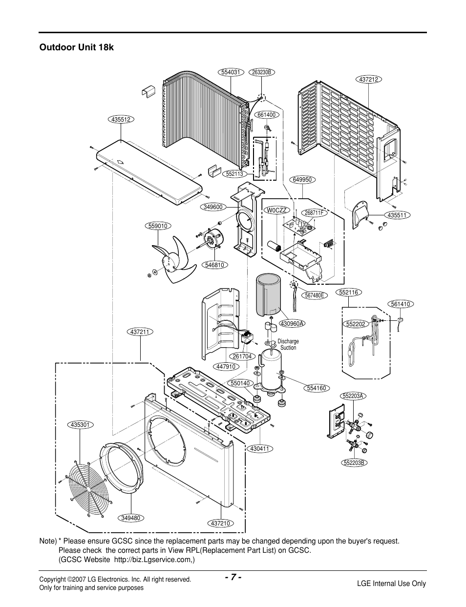 Outdoor unit 18k | LG LAU185HV User Manual | Page 7 / 9