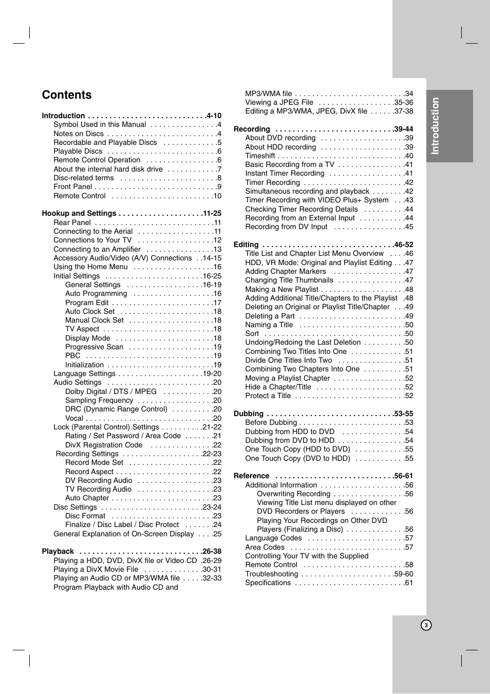 LG RH7800 User Manual | Page 3 / 62