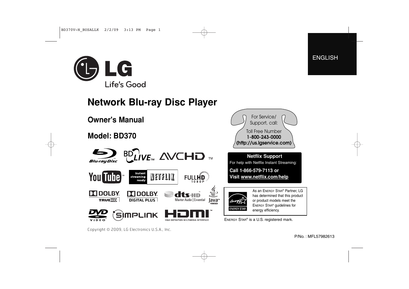 LG BD370 User Manual | 52 pages