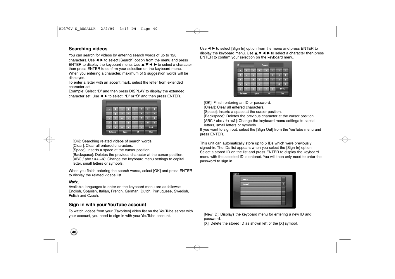 LG BD370 User Manual | Page 40 / 52