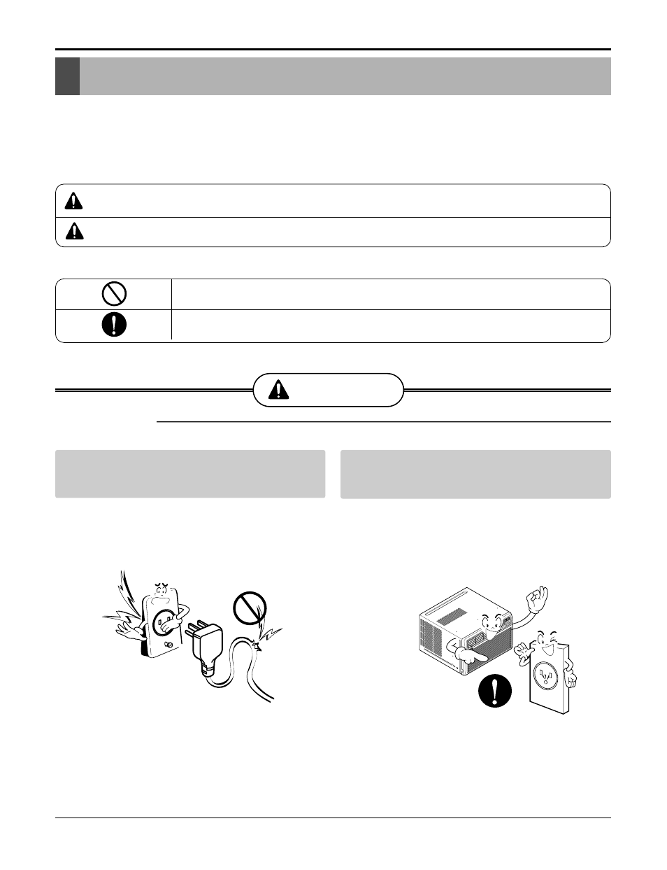 Safety precautions, Warning, Warning caution | LG LW1500PR User Manual | Page 3 / 50