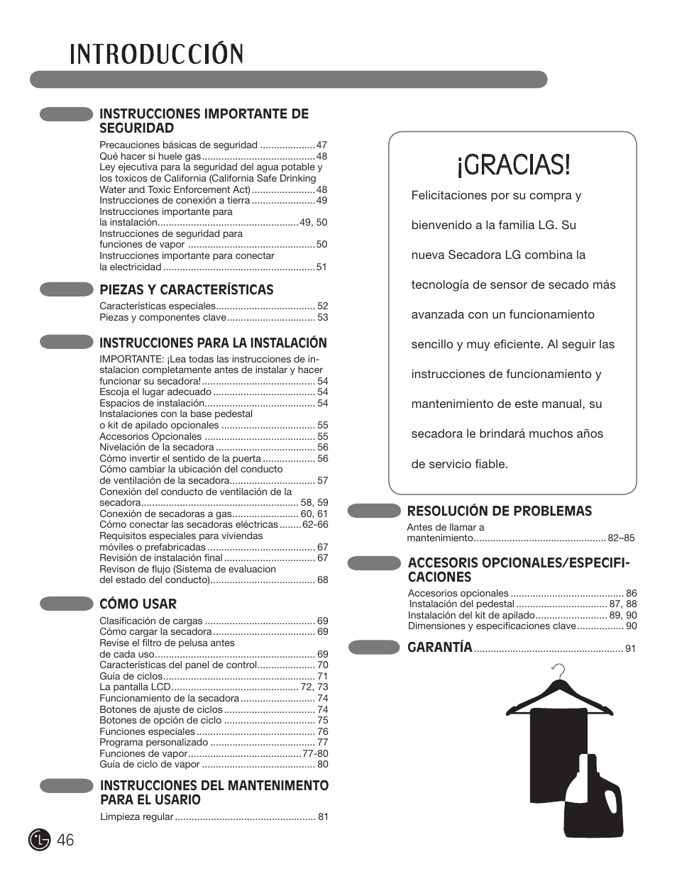 Gracias | LG DLEX3001W User Manual | Page 46 / 92