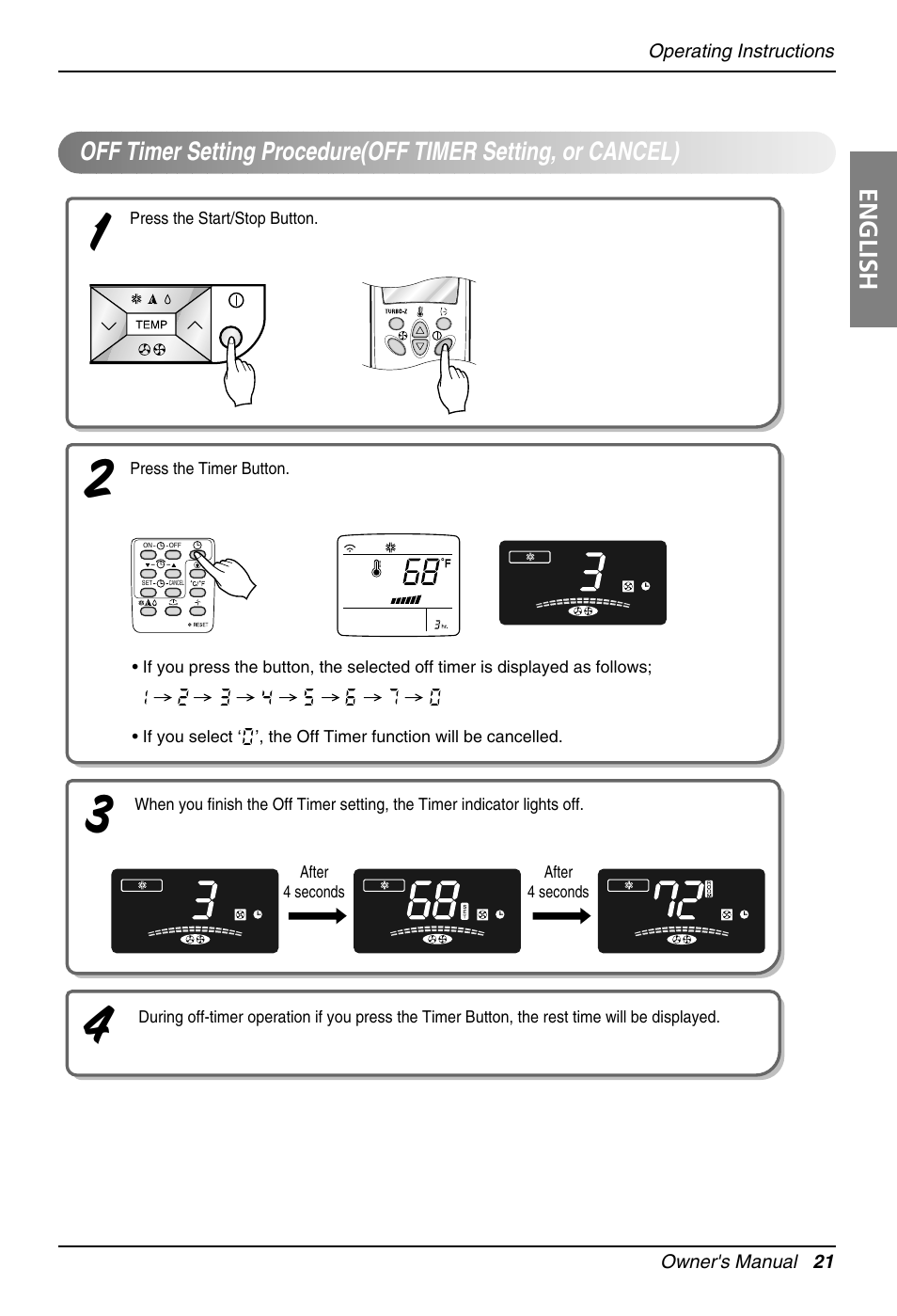 English | LG Air Conditioner User Manual | Page 21 / 28