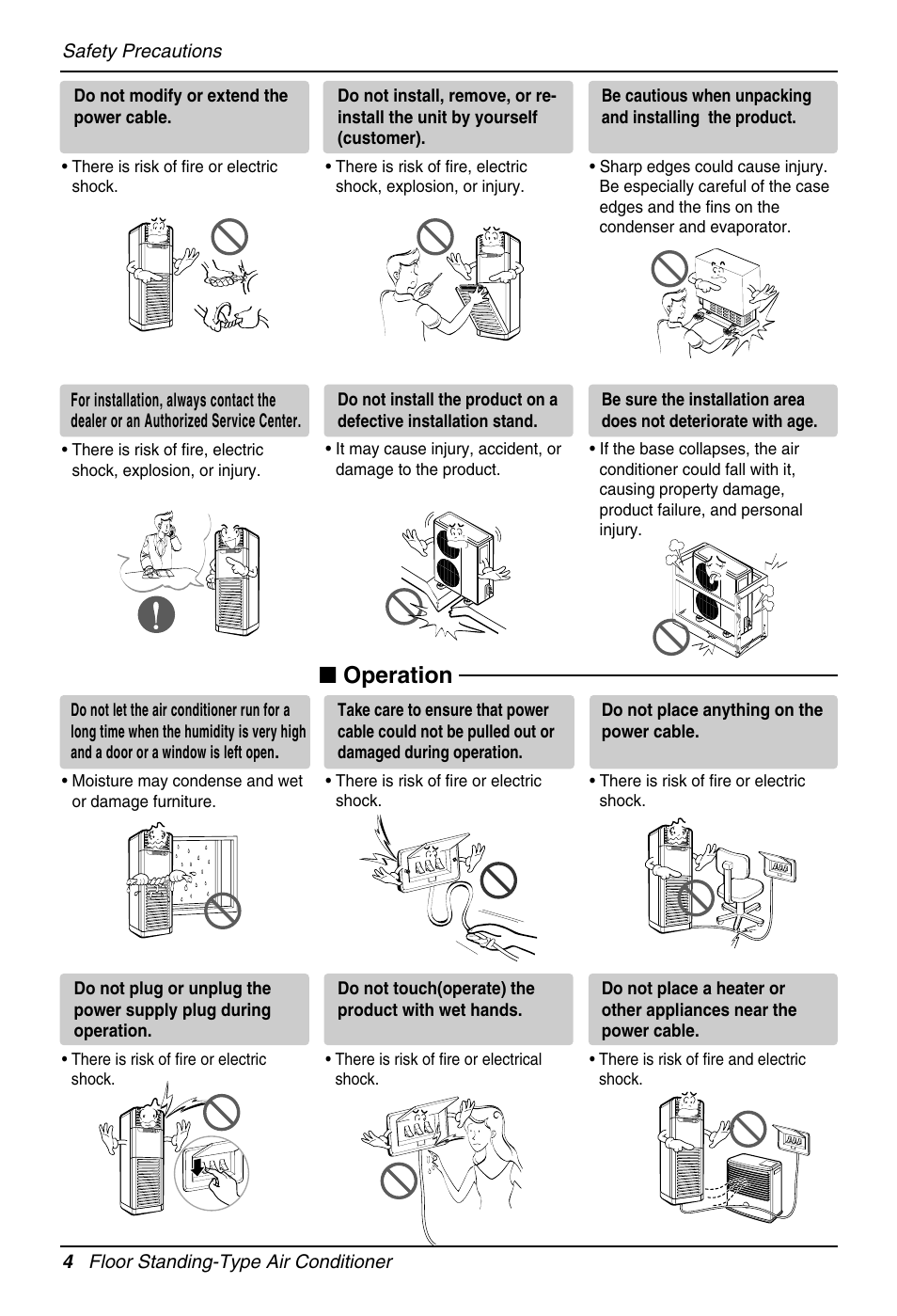 Operation | LG Air Conditioner User Manual | Page 4 / 28