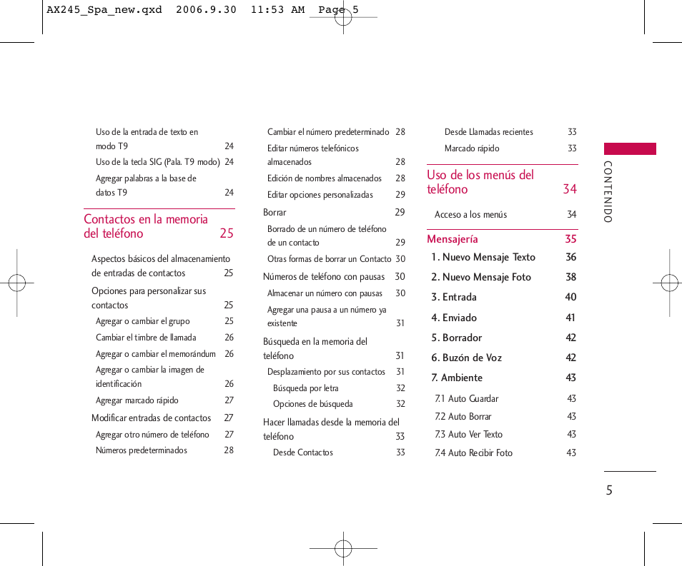 Uso de los menús del teléfono 34 | LG AX245 User Manual | Page 106 / 200