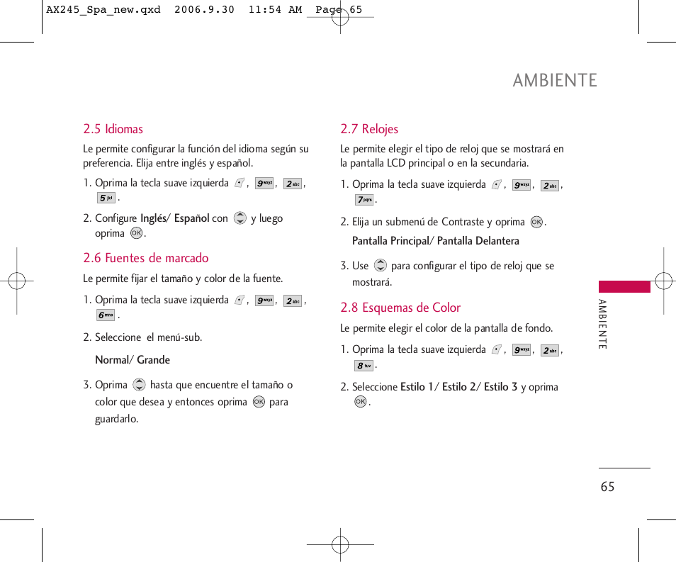 Ambiente | LG AX245 User Manual | Page 166 / 200