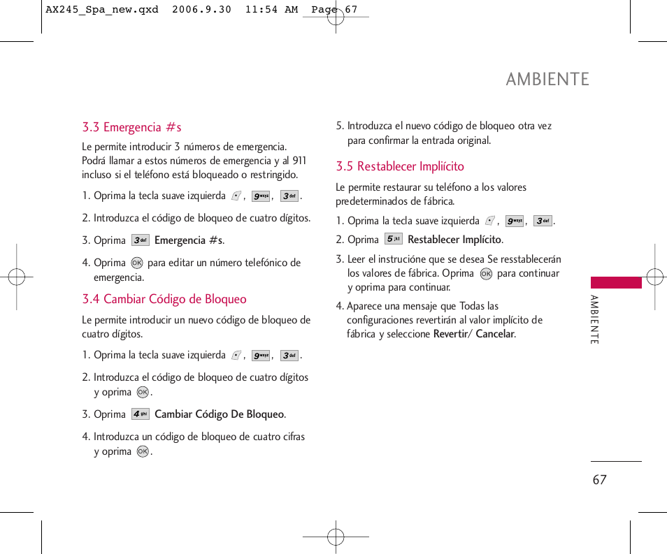 Ambiente | LG AX245 User Manual | Page 168 / 200