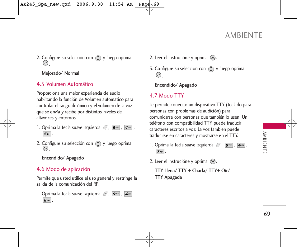 Ambiente | LG AX245 User Manual | Page 170 / 200