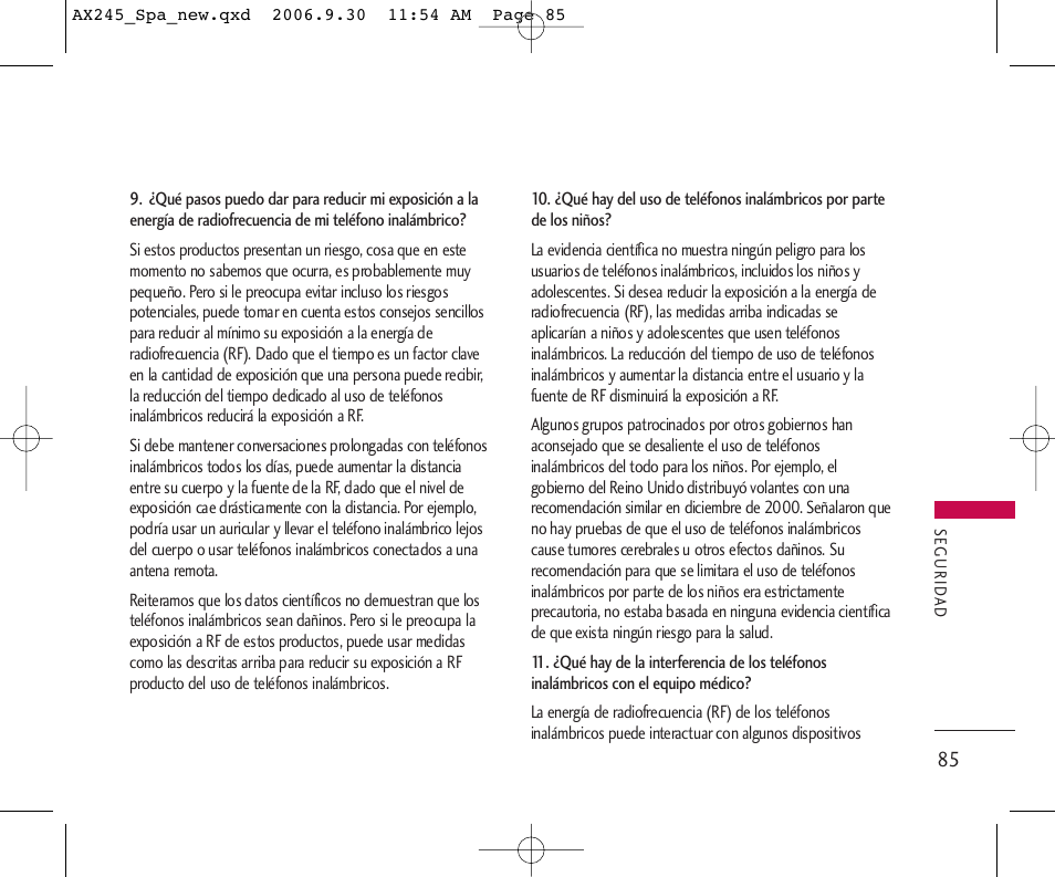 LG AX245 User Manual | Page 186 / 200