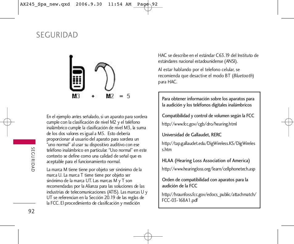 Seguridad | LG AX245 User Manual | Page 193 / 200