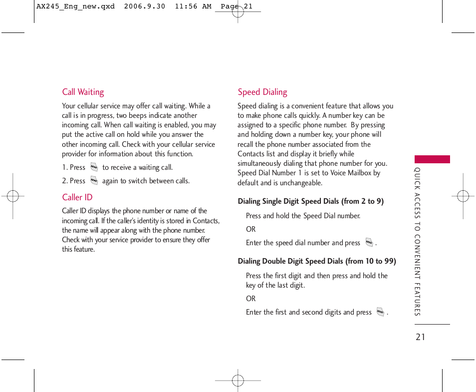 LG AX245 User Manual | Page 23 / 200