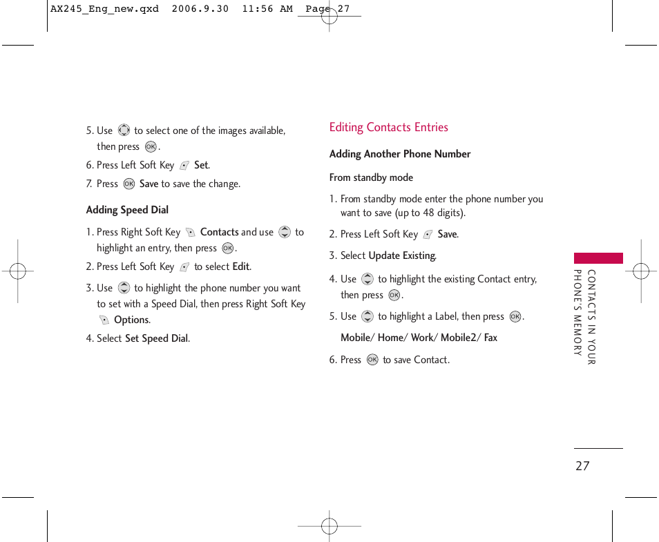 LG AX245 User Manual | Page 29 / 200