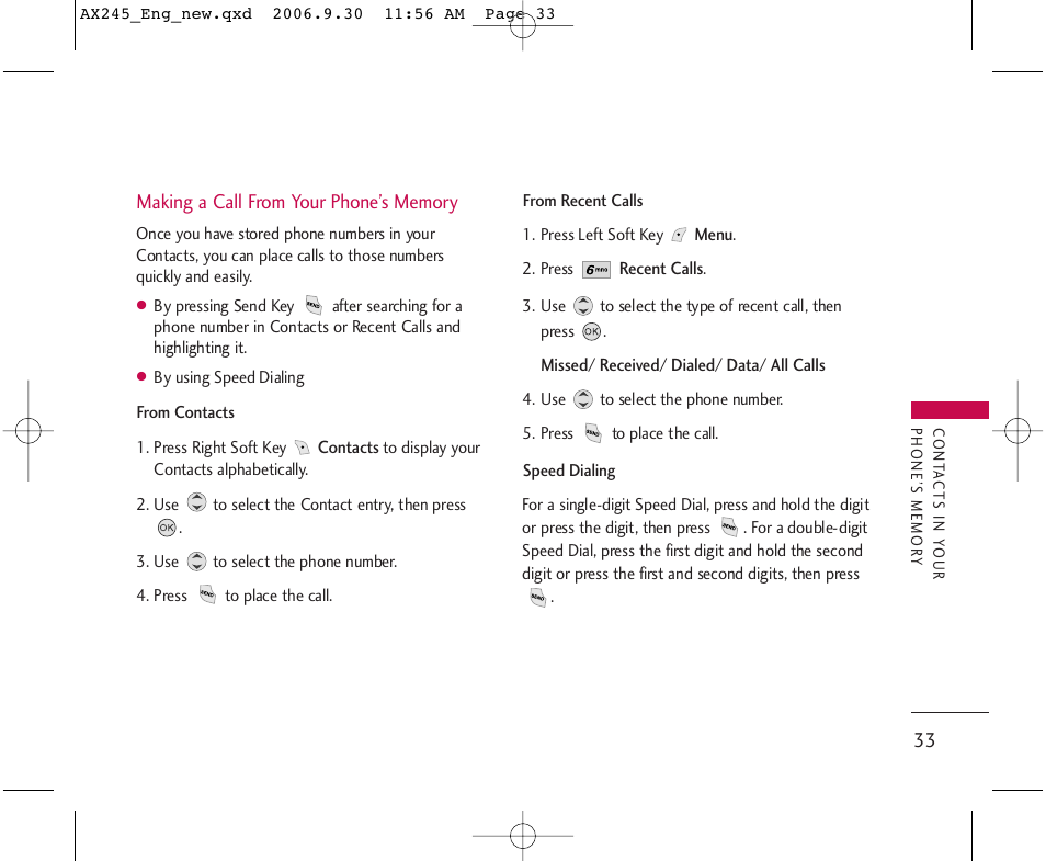 LG AX245 User Manual | Page 35 / 200