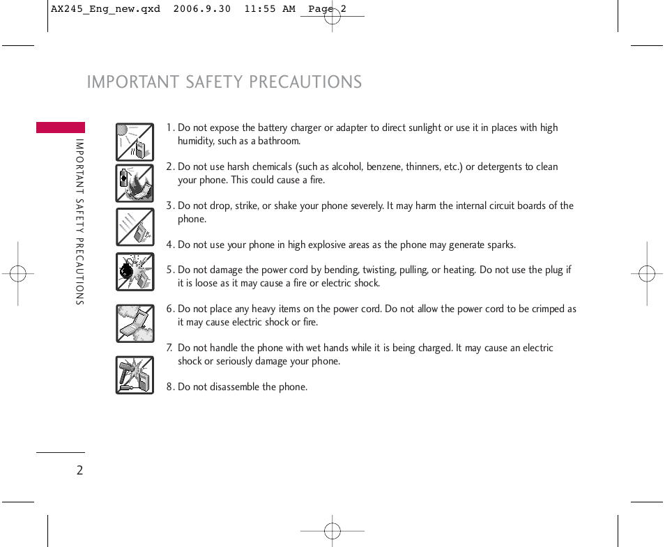 Important safety precautions | LG AX245 User Manual | Page 4 / 200