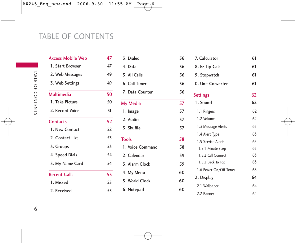 LG AX245 User Manual | Page 8 / 200