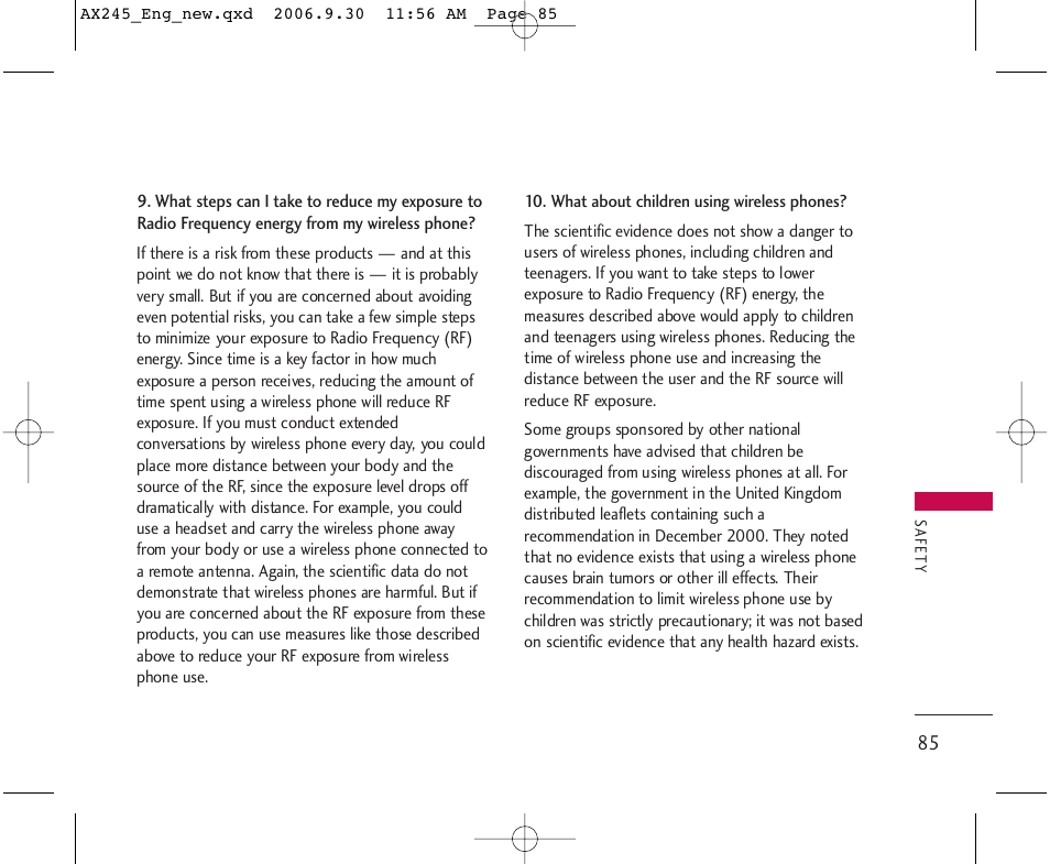 LG AX245 User Manual | Page 87 / 200