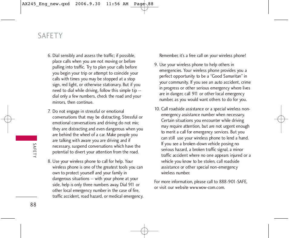 Safety | LG AX245 User Manual | Page 90 / 200