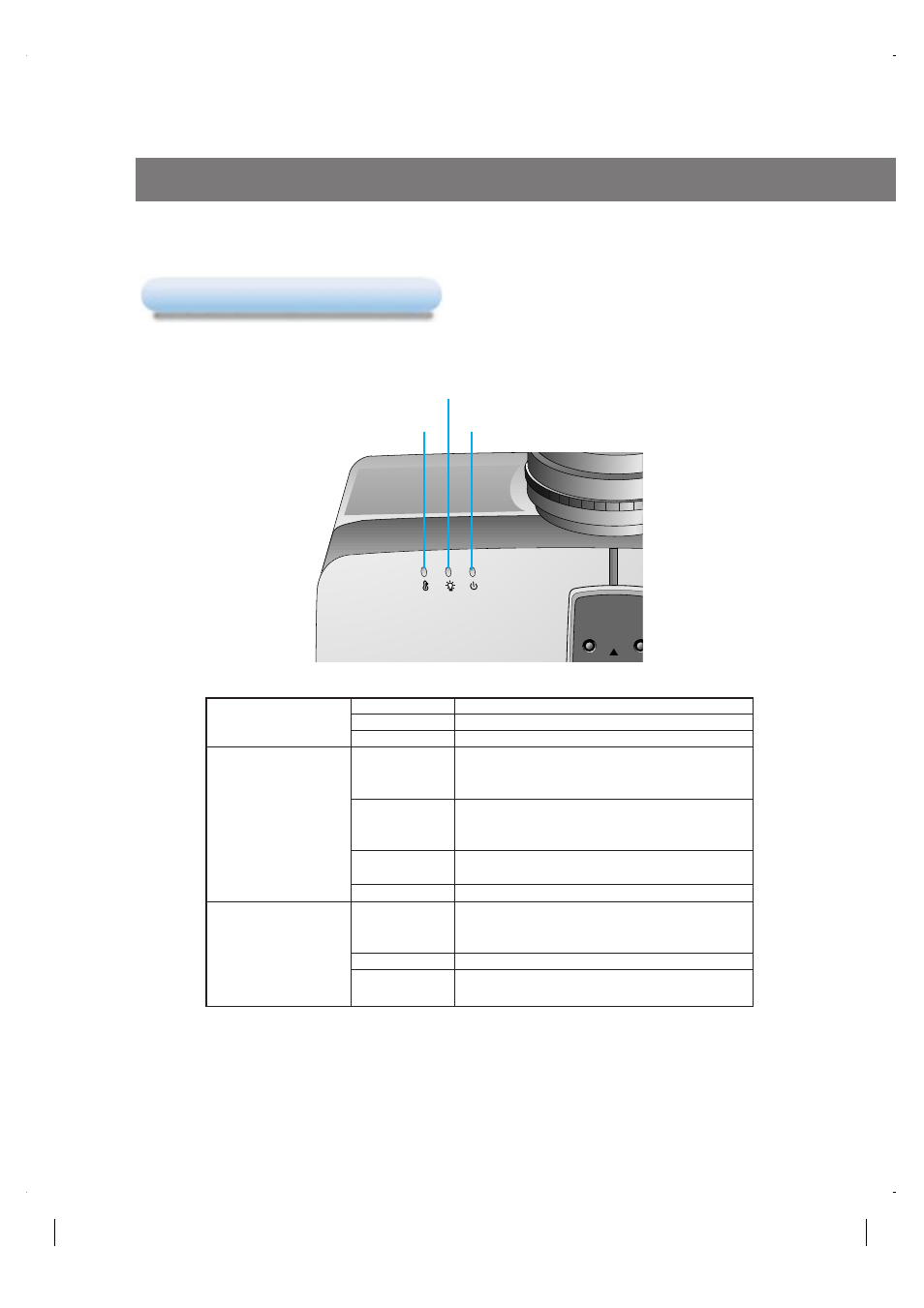 Projector status indicators, Installation and connection | LG LP-XG2 User Manual | Page 14 / 46