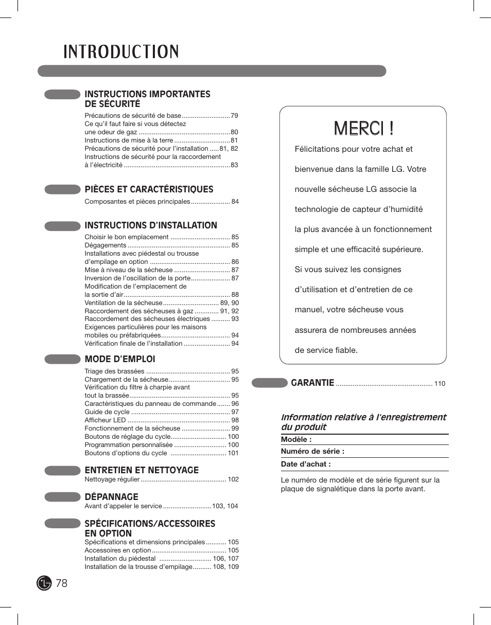 Merci | LG DLE2101W User Manual | Page 78 / 112