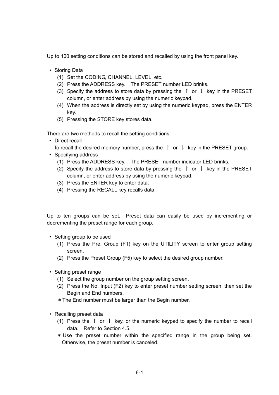 Preset, group | LG 3803 User Manual | Page 40 / 57