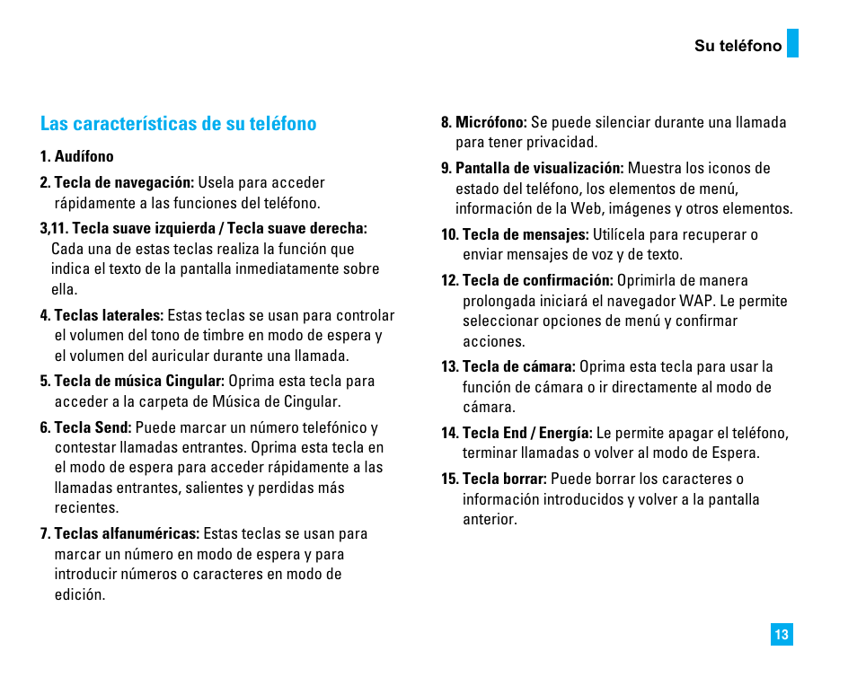 Las características de su teléfono | LG CU500 User Manual | Page 119 / 218