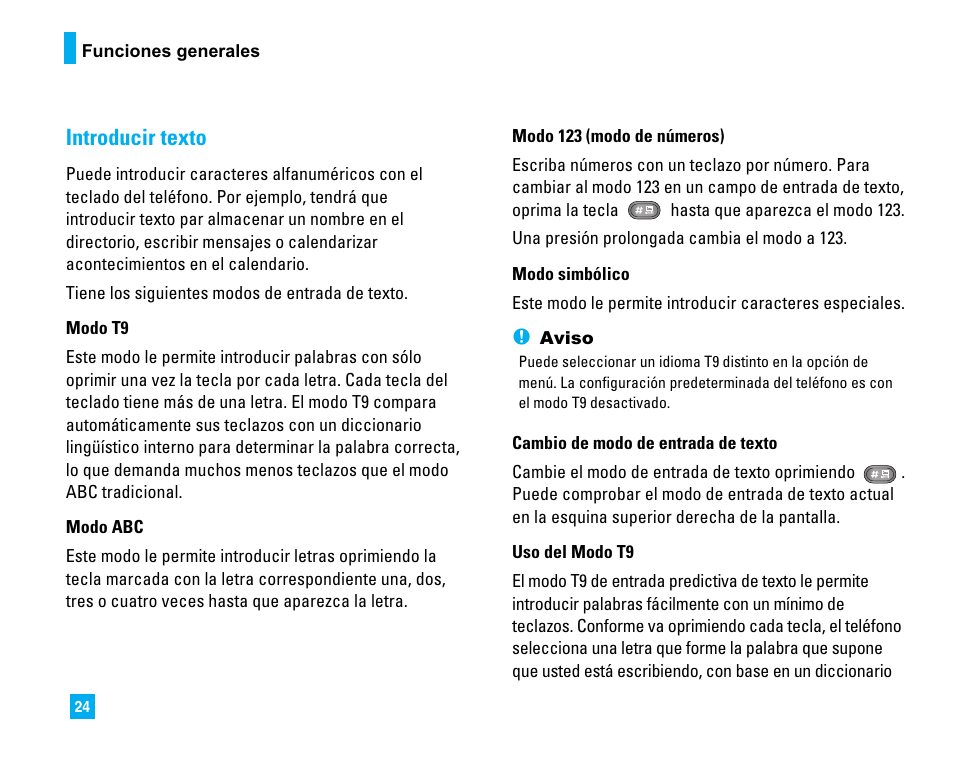 Introducir texto | LG CU500 User Manual | Page 130 / 218