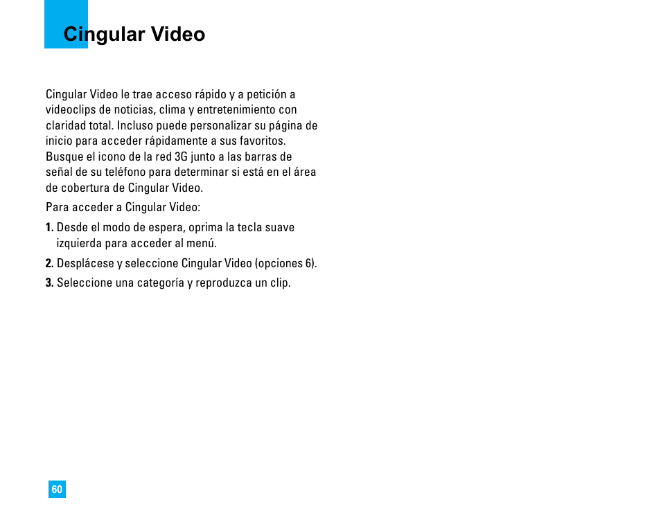 Cingular video | LG CU500 User Manual | Page 166 / 218