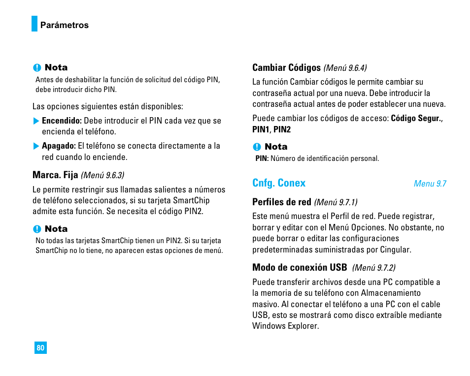 Cnfg. conex | LG CU500 User Manual | Page 186 / 218