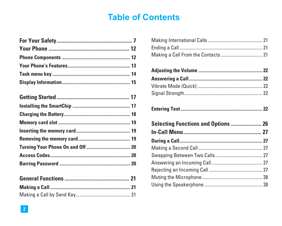 LG CU500 User Manual | Page 4 / 218