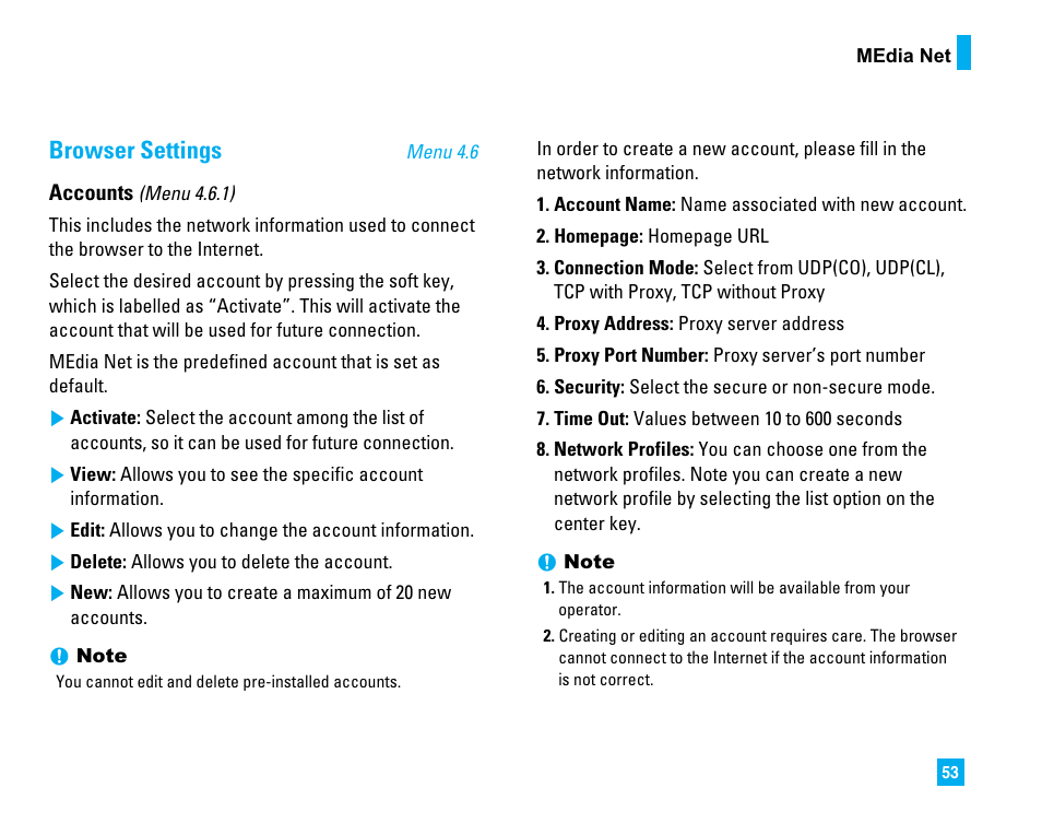 Browser settings | LG CU500 User Manual | Page 55 / 218