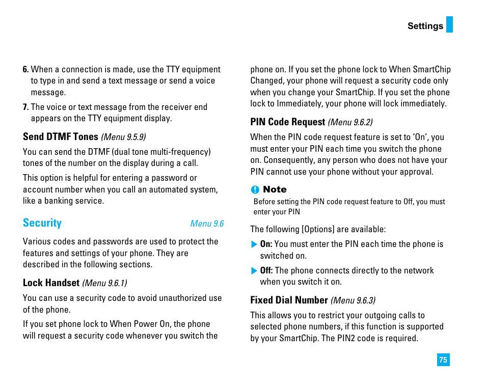 Security | LG CU500 User Manual | Page 77 / 218