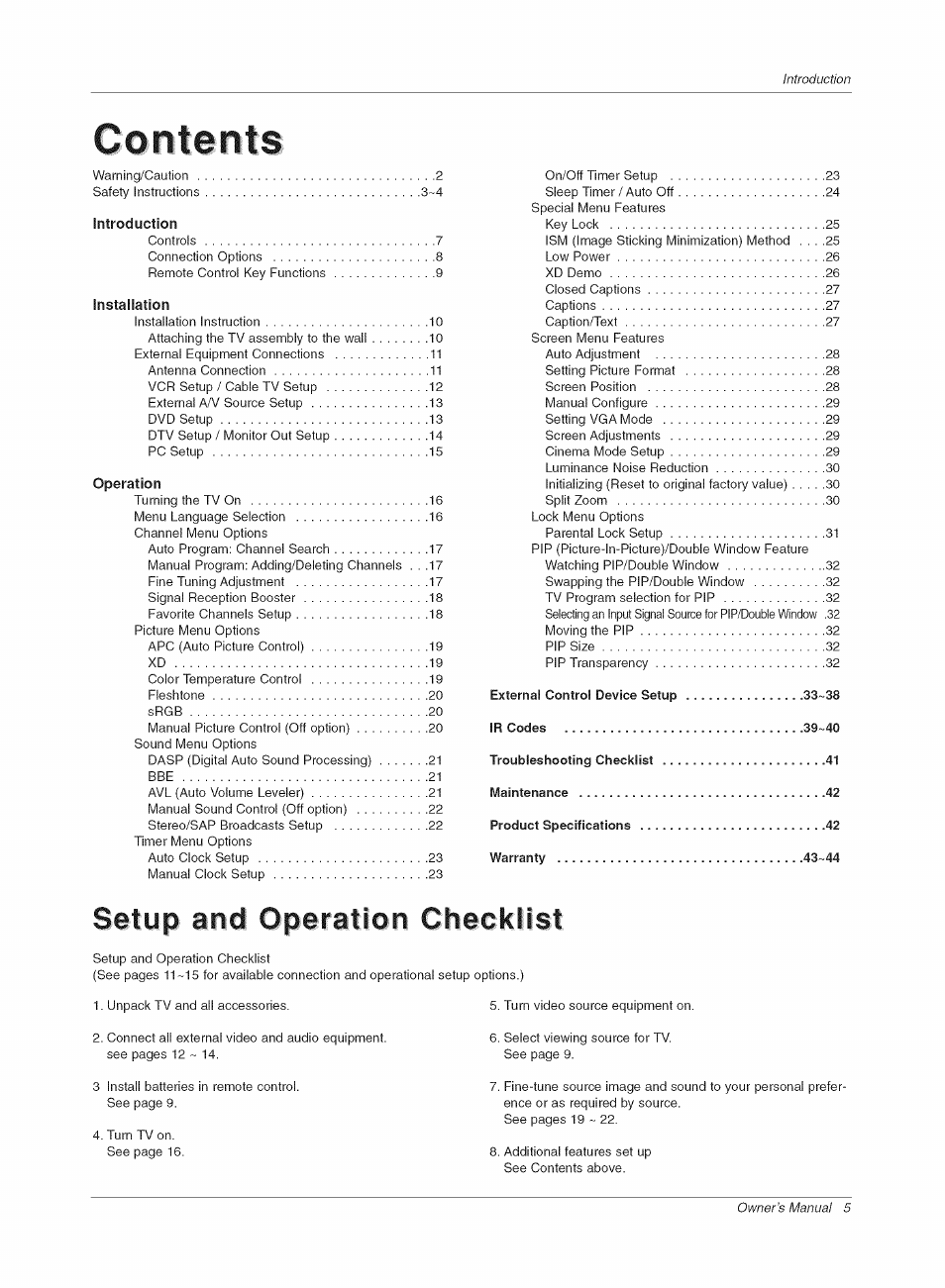 LG RU-42PX10C User Manual | Page 5 / 44