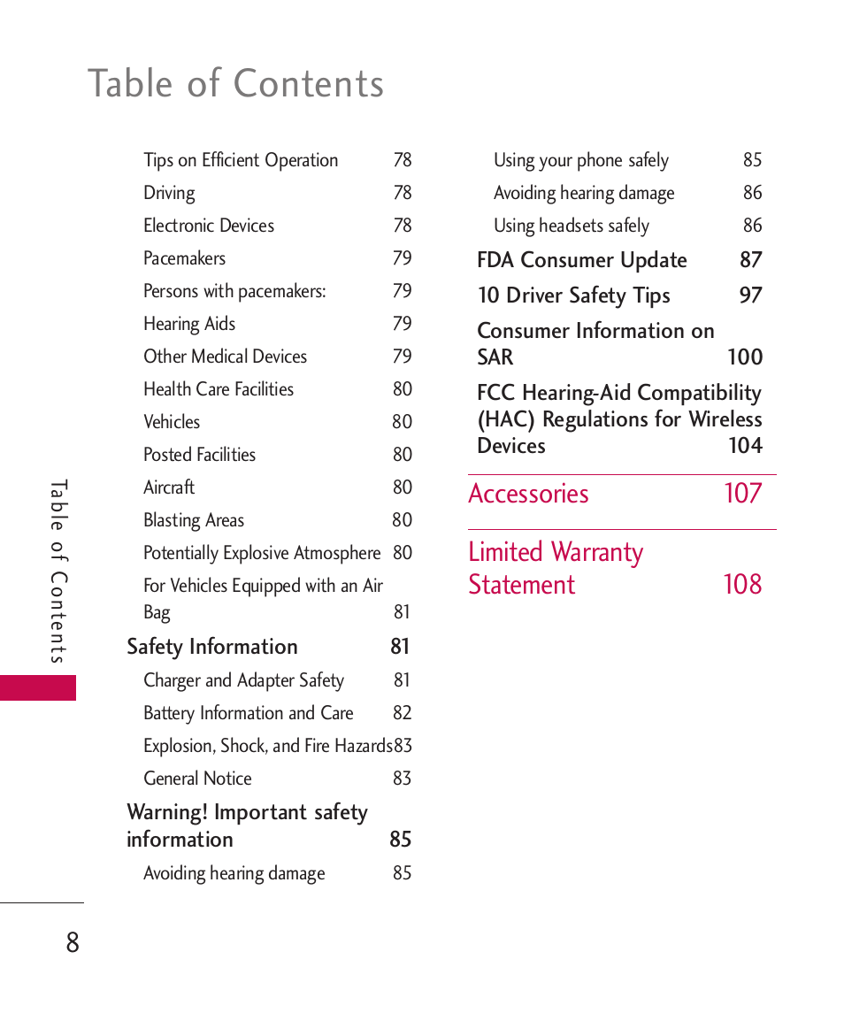 LG 260 User Manual | Page 10 / 240