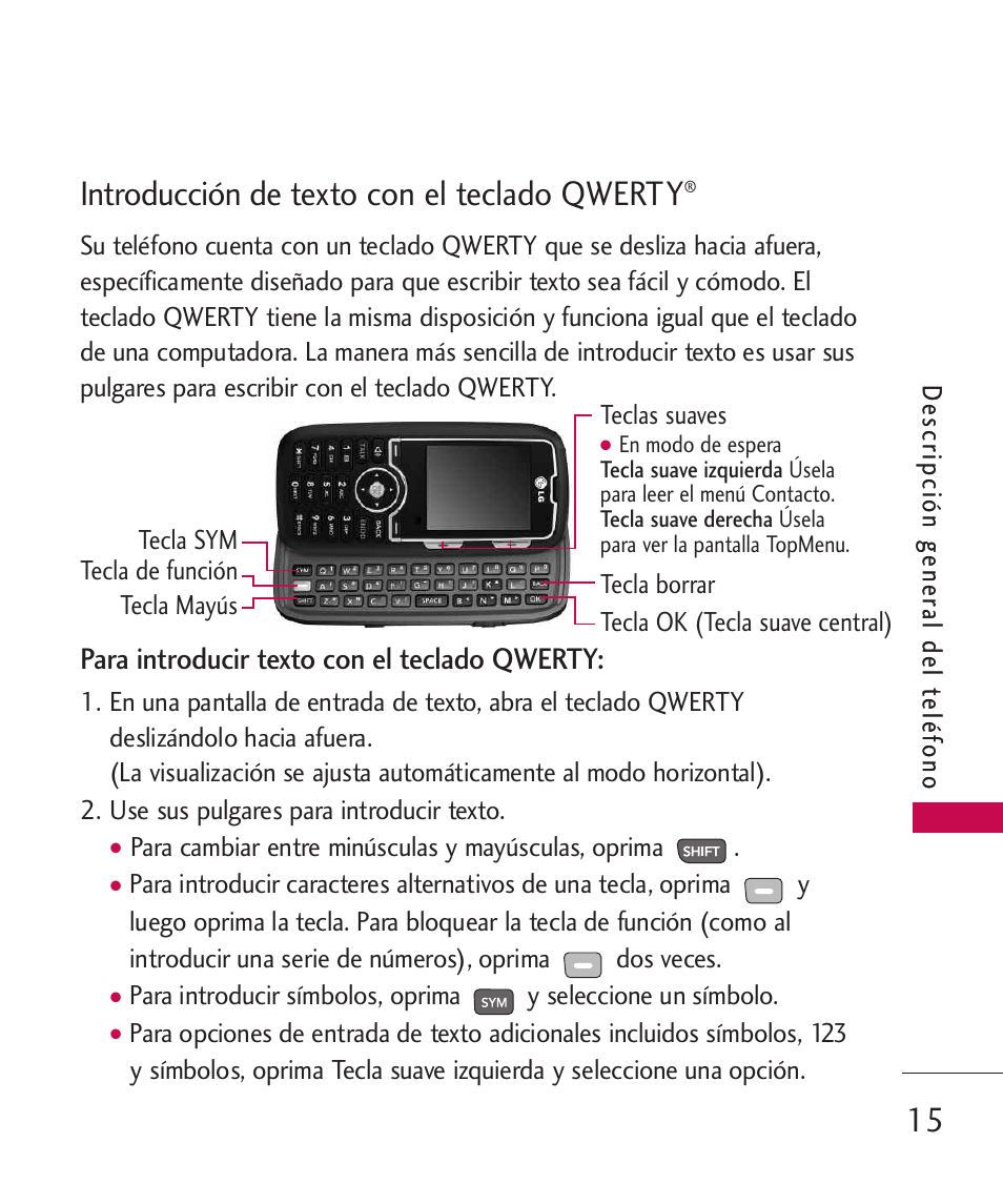 Introducción de texto con el, Introducción de texto con el teclado qwerty | LG 260 User Manual | Page 130 / 240