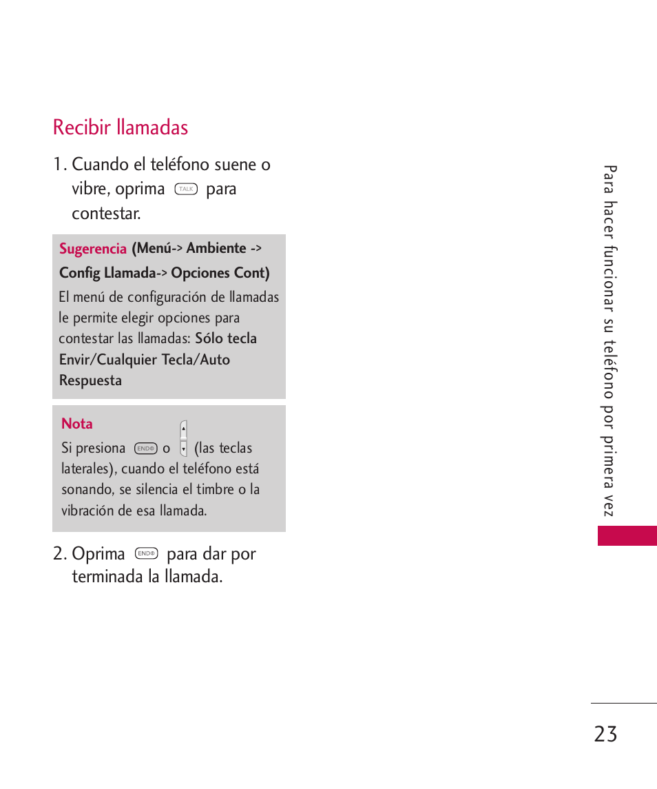 Recibir llamadas | LG 260 User Manual | Page 138 / 240
